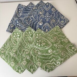 Pottery Barn Home Set of 8 Salma Batik Cotton Napkins Cloth Cotton India